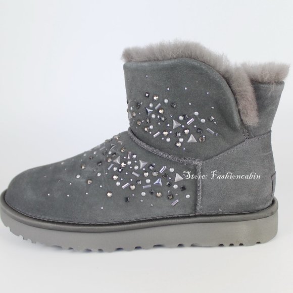 NEW UGG Classic Crystals Bling Shearling Boots